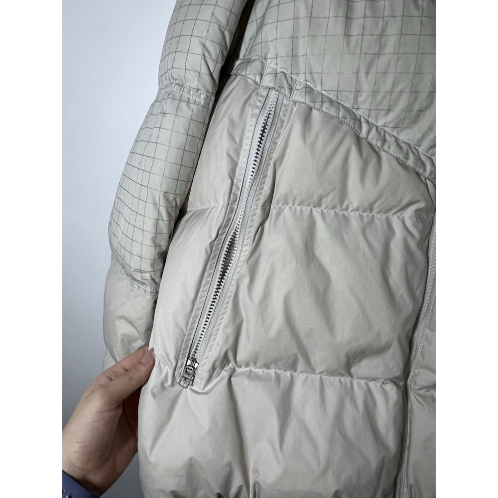 Nike Storm-FIT Hooded Insulated Full Zip Puffer Beige Winter Coat Jacket Sz L - Picture 3 of 10